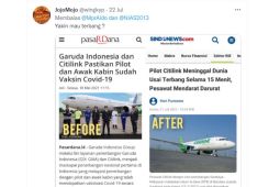 Hoaks, Pilot Citilink meninggal karena vaksin COVID-19