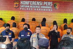 Polres Karawang tangkap 15 tersangka pelaku pencurian sepeda motor