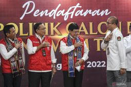 Partai Nasdem, Prima, PBB, dan Perindo tiba di kantor KPU