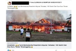 Hoaks! Foto kebakaran pesantren yang tewaskan 100 santri