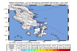Gempa dangkal kedalaman 10 kilometer guncang Kendari
