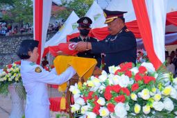 Wakapolres Morut jadi Irup penurunan Bendera Merah Putih