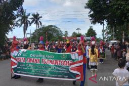 Pawai PBB di Belitung sempat tertunda diterjang hujan badai