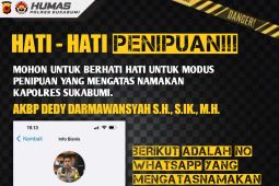 Polres Sukabumi imbau warga waspada penipuan mengatasnamakan Kapolres