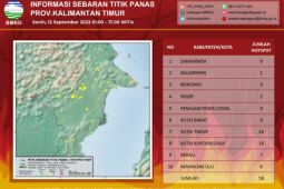 BMKG Balikpapan deteksi 58 titik panas di Kaltim