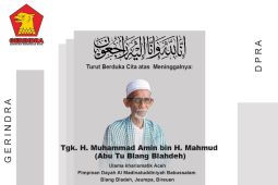 Abu Tumin berpulang, Wakil Ketua DPRA: Aceh berduka