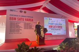 Pertamina telah membangun 390 penyalur BBM satu harga di 123 kabupaten