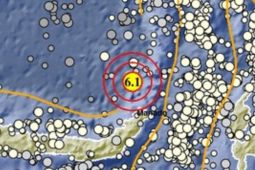 Gempa bumi dengan magnitudo 6,1 terjadi di barat daya Kepulauan Sitaro