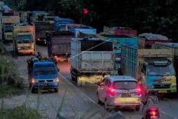 Antrean angkutan batu bara di Jambi