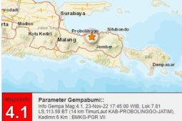 Gempa Probolinggo Magnitudo 4.1 dirasakan di Situbondo