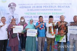Ribuan petani Kabupaten Bekasi terlindungi program BPJAMSOSTEK
