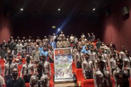 Nobar Film 'Uti Deng Keke' bersama jajaran Polda Gorontalo