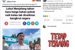 Hoaks! Luhut sebut bahan pokok akan naik, kalau tidak negara bangkrut