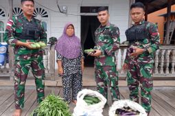 Satgas Pamtas bagikan hasil pertanian kepada warga perbatasan