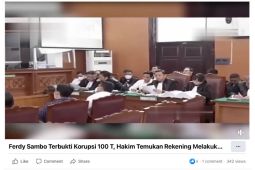 Misinformasi! Ferdy Sambo terbukti korupsi Rp100 triliun