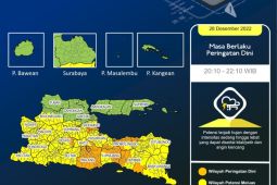 Sebagian wilayah Jatim hujan deras saat pergantian tahun