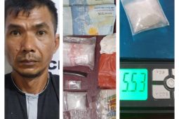 Edi Irawan pemilik 5,72 gram sabu ditangkap Polsek Padang Tualang