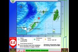 Gempa bumi dengan magnitudo 6,6 mengguncang barat daya Maluku Tenggara