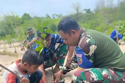 Babinpotdirga Lanud Dominicus Dumatubun Tual mengajak warga tanam mangrove