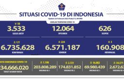 Angka kesembuhan COVID-19 di Indonesia bertambah 224 orang pada akhir pekan