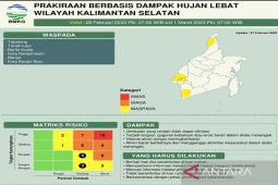 Enam Kabupaten di Kalsel diprediksi hujan lebat