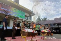 Kejari HSS musnahkan barang bukti kejahatan