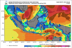 Waspada gelombang tinggi hingga enam meter di perairan Indonesia