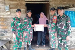 Jelang Ramadhan, Pamtas Yonif 645 bagikan sembako untuk warga perbatasan
