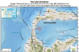 BMKG: Gempa dangkal bermagnitudo 4,6 guncang di Parigi Moutong Sulteng