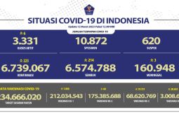 Kasus terkonfirmasi positif COVID-19 bertambah 223 orang