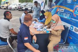 Jasa Raharja Babel gelar pemeriksaan kesehatan gratis di terminal Belinyu