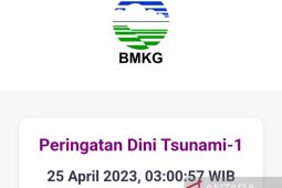 Peringatan dini tsunami gempa Mentawai diakhiri