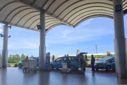 Pemudik di Bandara Pangkalpinang terpantau ramai