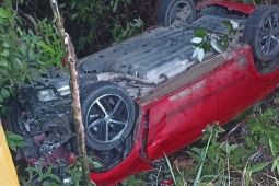 Mobil ketua Komisi III DPRD Gorontalo Utara masuk jurang