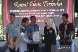KPU Bangka Barat: jumlah pemilih berkurang 232 orang
