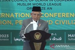 Wapres Ma'ruf Amin ajak tokoh agama dunia terus berperan wujudkan perdamaian