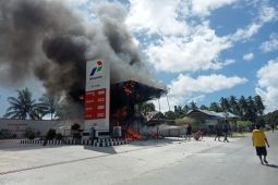 SPBU di Patani Kabupaten Halmahera Tengah  terbakar