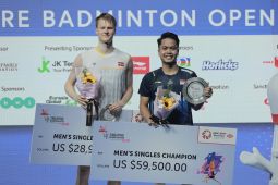Riuh dukungan penonton warnai kemenangan Ginting di Singapore Open