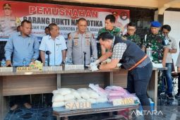 Disaksikan Forkopimda, Kapolres Asahan musnahkan narkoba senilai puluhan miliar