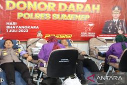 Ratusan personel Polres Sumenep donorkan darah