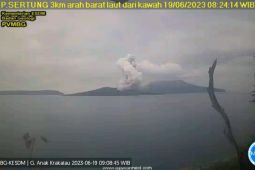 Gunung Anak Krakatau erupsi setinggi 1,5 kilometer ke arah tenggara