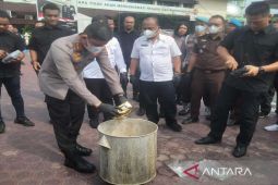 Polrestabes Medan musnahkan 171 kg sabu dan 110 butir happy five