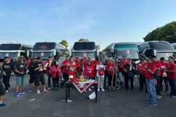 Naik 15 bus, Kader PDIP Kota Yogyakarta bergerak ke Jakarta simak Pidato Megawati