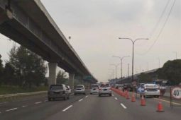 Jalan Tol Jakarta-Cikampek arah Jakarta diterapkan rekayasa "contraflow"