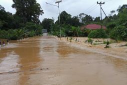 Banjir merendam jalan nasional perbatasan RI-Malaysia di Kapuas Hulu