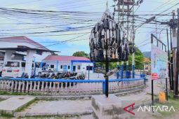 Polresta Gorontalo Kota bangun tugu dari bahan knalpot bising hasil sitaan