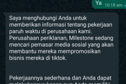 Waspada! Penipuan lowongan kerja paruh waktu melalui WhatsApp
