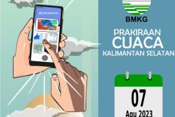 Kalsel cerah berawan pagi hari dan sebagian hujan ringan siang dan malam hari