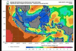 Waspada gelombang tinggi hingga empat meter di perairan selatan Jawa