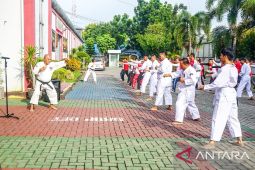 UPT Pemasyarakatan Tanjung Gusta sekitarnya gelar latihan beladiri kempo bersama